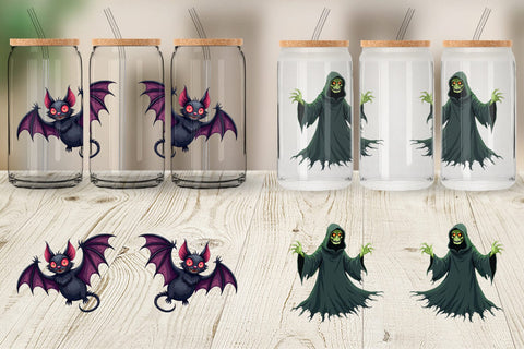 Glass Can Gothic Halloween Creatures Sublimation artnoy 