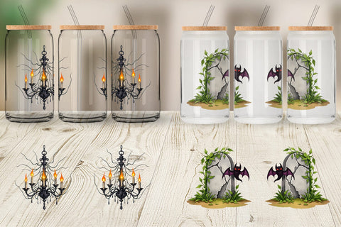 Glass Can Gothic Halloween Elegance Sublimation artnoy 