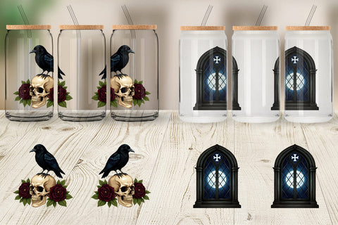 Glass Can Gothic Halloween Elegance Sublimation artnoy 