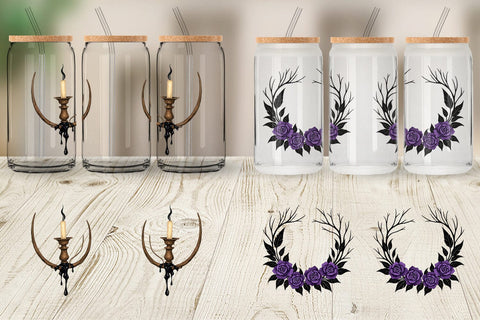 Glass Can Gothic Halloween Elegance Sublimation artnoy 