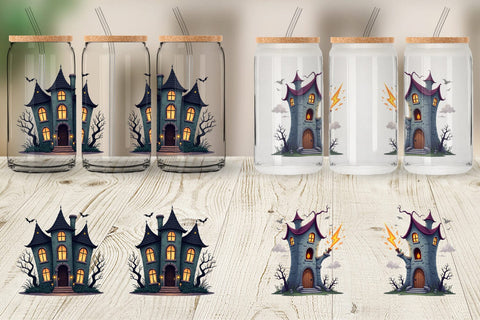 Glass Can Gothic Halloween Gothic Architecture Sublimation artnoy 