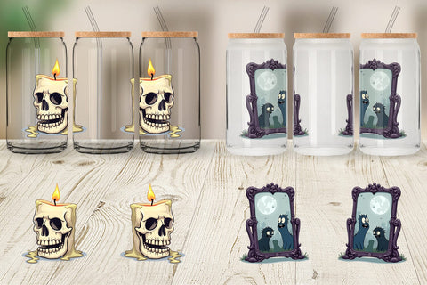 Glass Can Gothic Halloween Miscellaneous Sublimation artnoy 