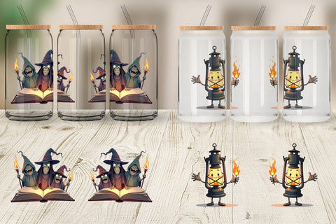 Glass Can Gothic Halloween Miscellaneous Sublimation artnoy 
