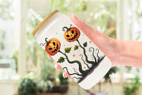 Glass Can Gothic Halloween Plants and Herbs Sublimation artnoy 