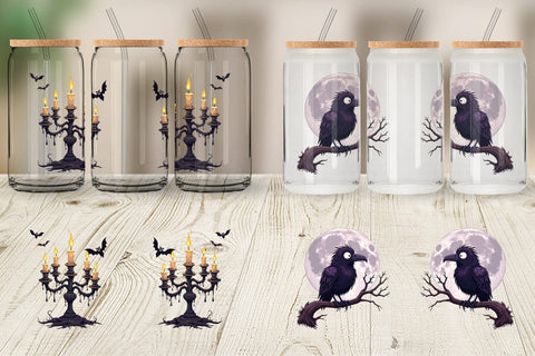 Glass Can Gothic Halloween Set Sublimation artnoy 