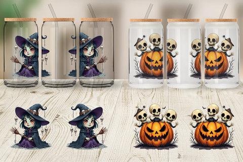 Glass Can Gothic Halloween Set Sublimation artnoy 
