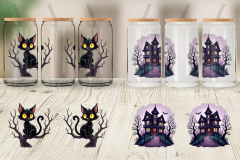 Glass Can Gothic Halloween Set Sublimation artnoy 