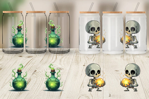 Glass Can Gothic Halloween Set Sublimation artnoy 