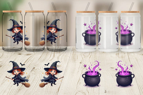 Glass Can Gothic Halloween Witches Sublimation artnoy 