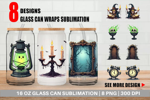 Glass Can Gothic Haunted Objects Sublimation artnoy 