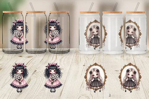 Glass Can Gothic Lolita Dolls Sublimation artnoy 