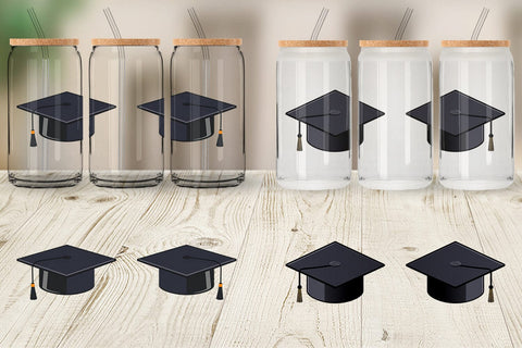 Glass Can Graduation Cap Sublimation artnoy 
