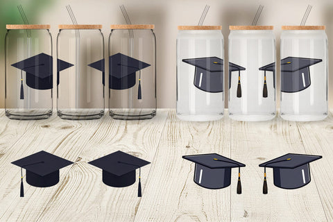 Glass Can Graduation Cap Sublimation artnoy 