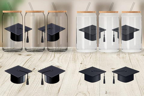 Glass Can Graduation Cap Sublimation artnoy 