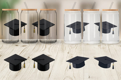Glass Can Graduation Cap Sublimation artnoy 