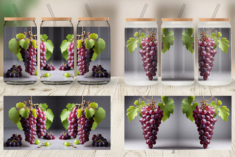 Glass Can Grapes Fruit Sublimation artnoy 