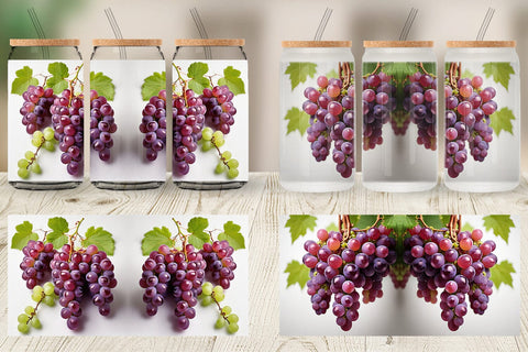 Glass Can Grapes Fruit Sublimation artnoy 