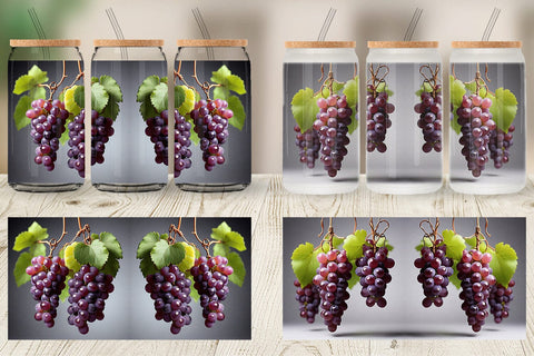 Glass Can Grapes Fruit Sublimation artnoy 