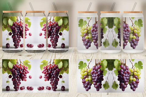 Glass Can Grapes Fruit Sublimation artnoy 