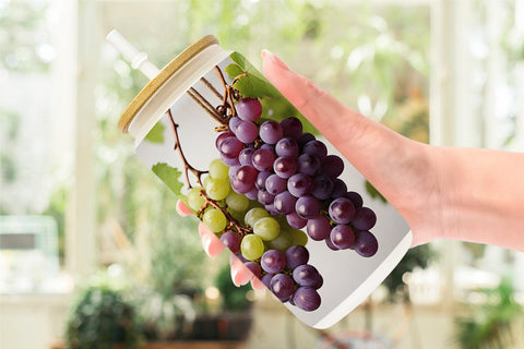 Glass Can Grapes Fruit Sublimation artnoy 