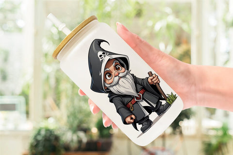 Glass Can Grim Reaper Gnome Sublimation artnoy 