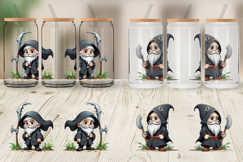 Glass Can Grim Reaper Gnome Sublimation artnoy 
