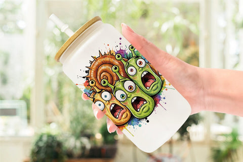 Glass Can Gritty Comic Garden Insects Heatwave Sublimation artnoy 