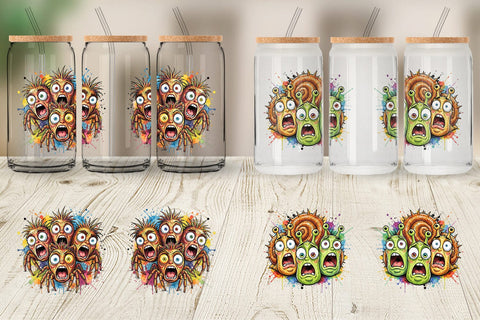 Glass Can Gritty Comic Garden Insects Heatwave Sublimation artnoy 