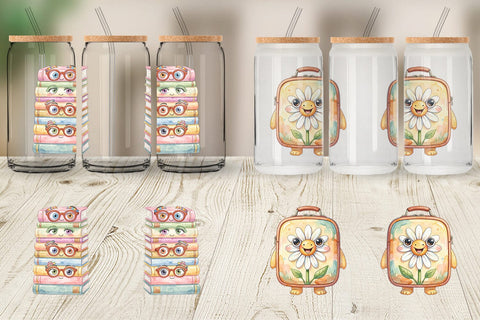 Glass Can Groovy 70s School Supply Sublimation artnoy 
