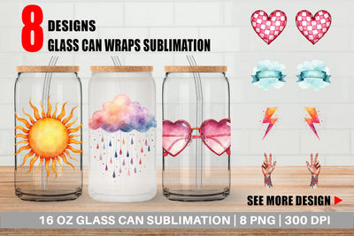 Glass Can Groovy Boho Mama Sublimation artnoy 