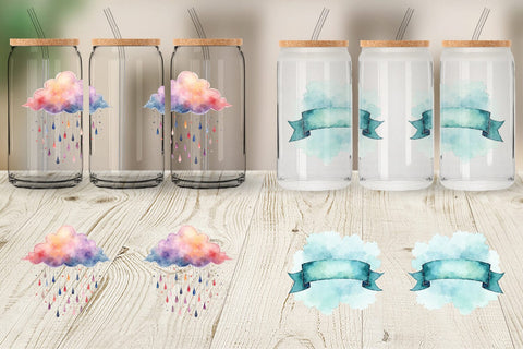 Glass Can Groovy Boho Mama Sublimation artnoy 