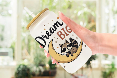 Glass Can Groovy Friends Vintage Kawaii Animal Quote Sublimation artnoy 