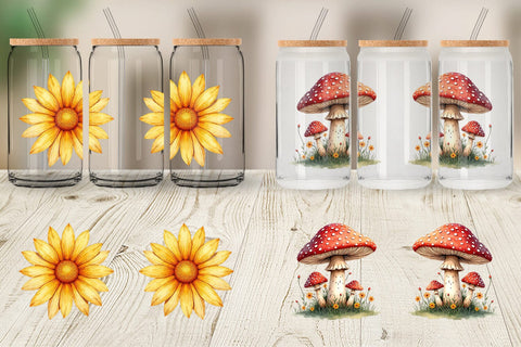 Glass Can Groovy Garden Mama Sublimation artnoy 