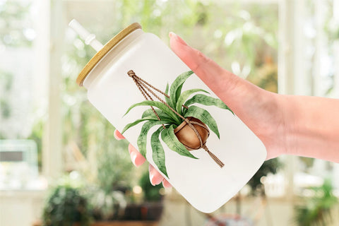 Glass Can Groovy Garden Mama Sublimation artnoy 