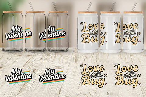 Glass Can Groovy Love Retro Valentine Quotes Sublimation artnoy 