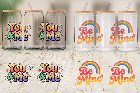 Glass Can Groovy Love Retro Valentine Quotes Sublimation artnoy 