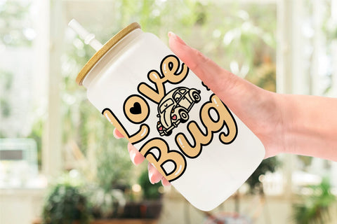 Glass Can Groovy Love Retro Valentine Quotes Sublimation artnoy 