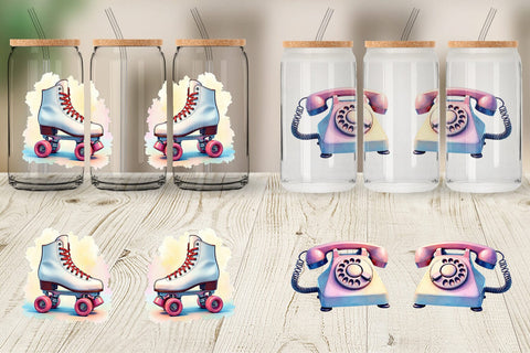 Glass Can Groovy Retro Mom Sublimation artnoy 