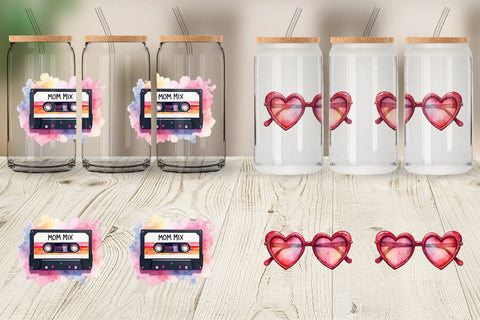 Glass Can Groovy Retro Mom Sublimation artnoy 