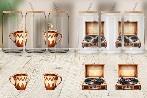 Glass Can Groovy Retro Mom Sublimation artnoy 