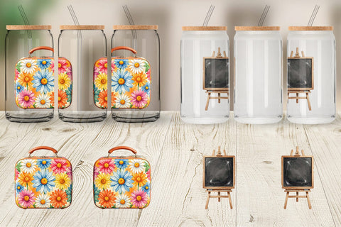 Glass Can Groovy Retro School Day Watercolor Sublimation artnoy 