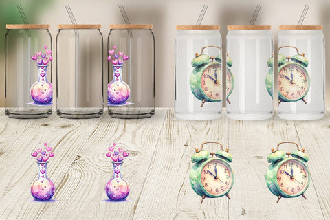 Glass Can Groovy School Icons Sublimation artnoy 