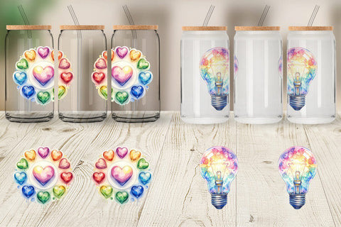 Glass Can Groovy School Icons Sublimation artnoy 