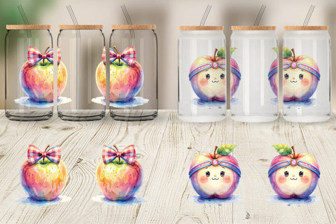 Glass Can Groovy Teacher Apple Sublimation artnoy 
