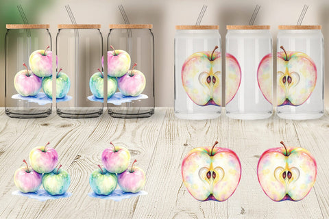 Glass Can Groovy Teacher Apple Sublimation artnoy 