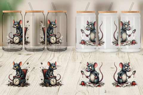 Glass Can Grumpy Alley Rats Sublimation artnoy 