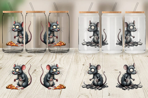 Glass Can Grumpy Alley Rats Sublimation artnoy 