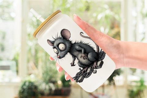 Glass Can Grumpy Alley Rats Sublimation artnoy 