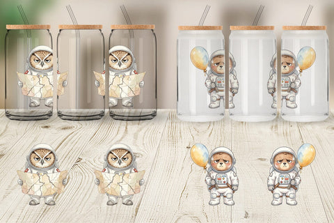 Glass Can Grumpy Astronaut Pets Sublimation artnoy 