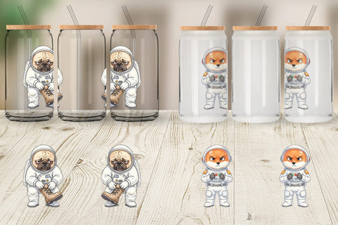 Glass Can Grumpy Astronaut Pets Sublimation artnoy 